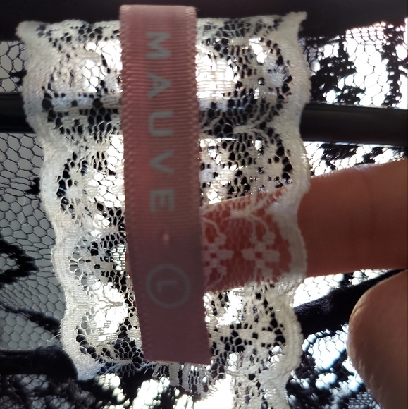 Mauve~Floral Lace Black Bell Sleeve Sheer Tunic Swim Cover Up - Picture 3 of 10